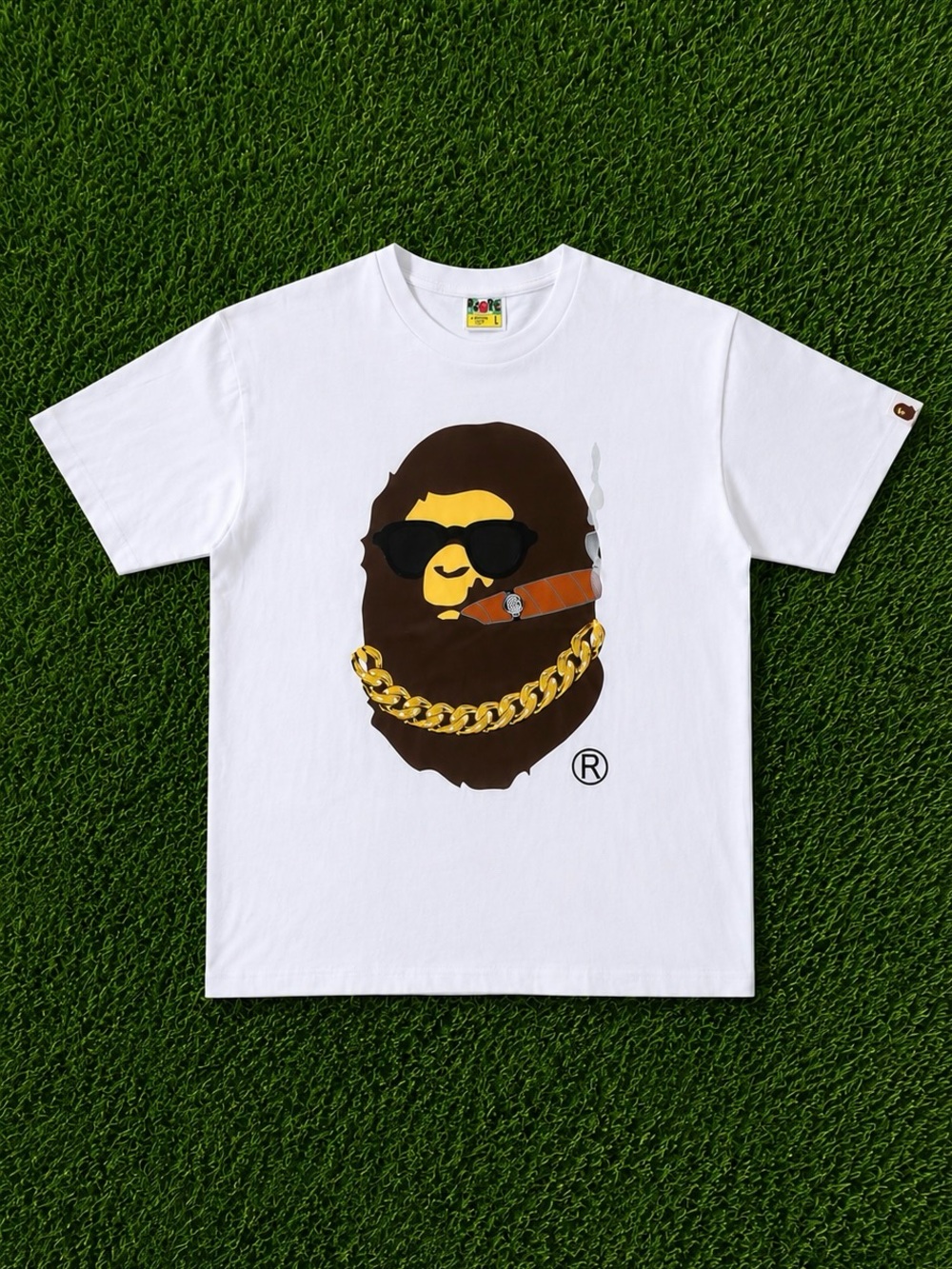 A Bathing Ape White Graphic Logo Tee - White